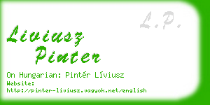 liviusz pinter business card