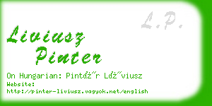 liviusz pinter business card